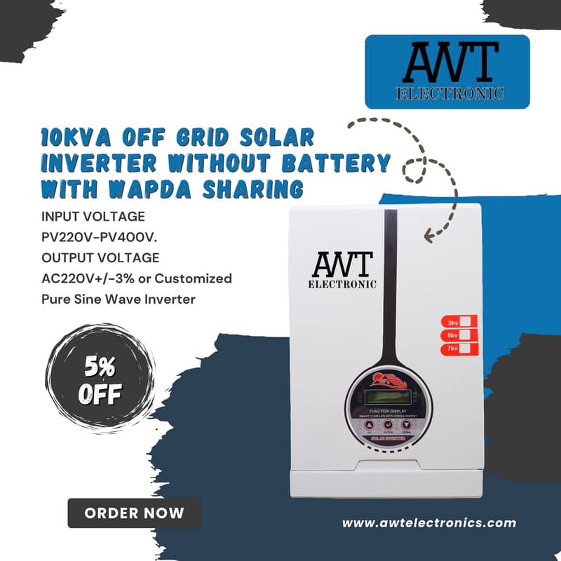 10kVA Off-Grid Solar Inverter with WAPDA Sharing pure Sinewave 1
