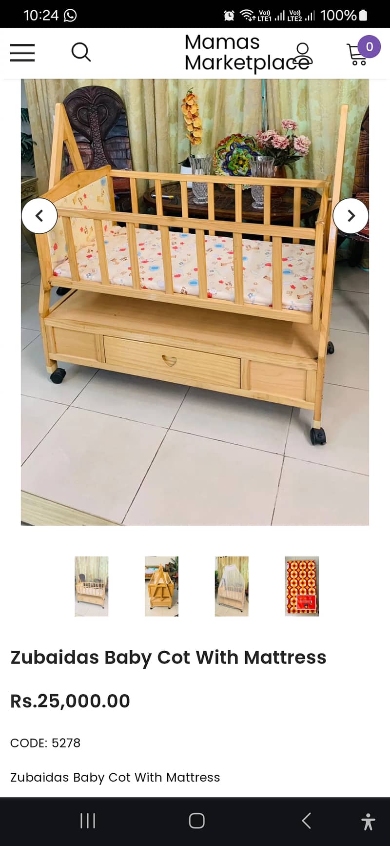 Kids Cot | Baby Crib | Baby Bed | Kids Bassinet | Baby Jhoola 1