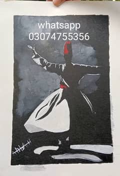 Sufism art . hand made painting.
