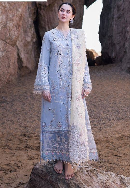 Bylyne Luxury Chicken kari 3piece lawn with organza embroidred duppata 2