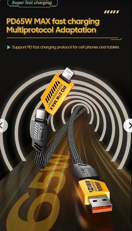 4 in 1 USB C Charging Cable 1m Type-C  PD 65W 27W Fast Charging 3