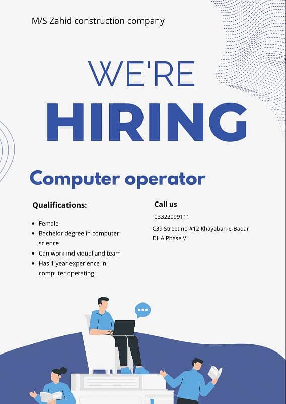 We'RE Hiring a Female Computer operator 0