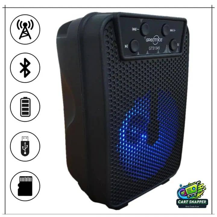 Bluetooth Speaker, Rechargeable, Wireless, FM Radio, USB & Memory Car 2