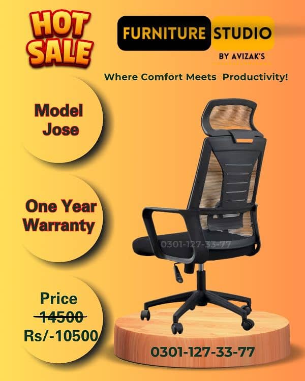 ergonomic Chair, Computer , Office , revolving Chair  1 Year Warranty 0