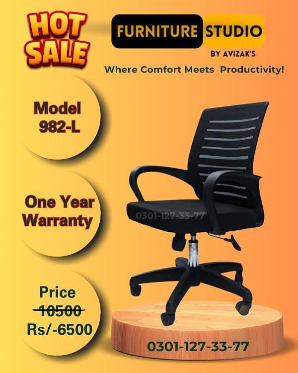 ergonomic Chair, Computer , Office , revolving Chair  1 Year Warranty 5