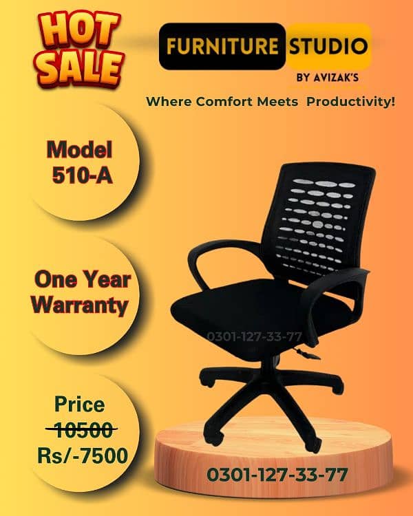 ergonomic Chair, Computer , Office , revolving Chair  1 Year Warranty 6