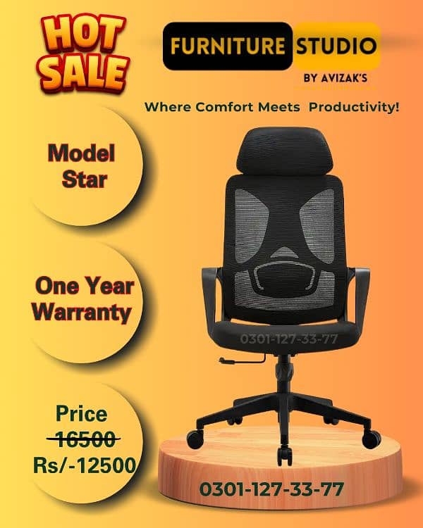 ergonomic Chair, Computer , Office , revolving Chair  1 Year Warranty 7