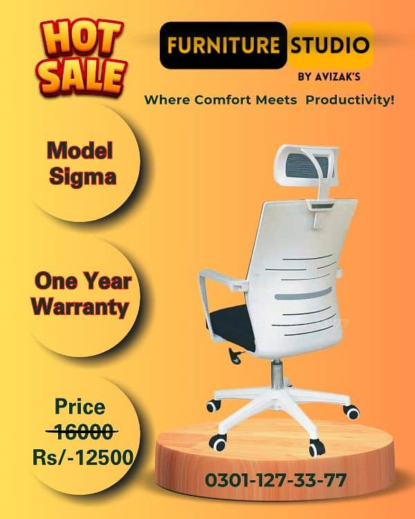 ergonomic Chair, Computer , Office , revolving Chair  1 Year Warranty 10