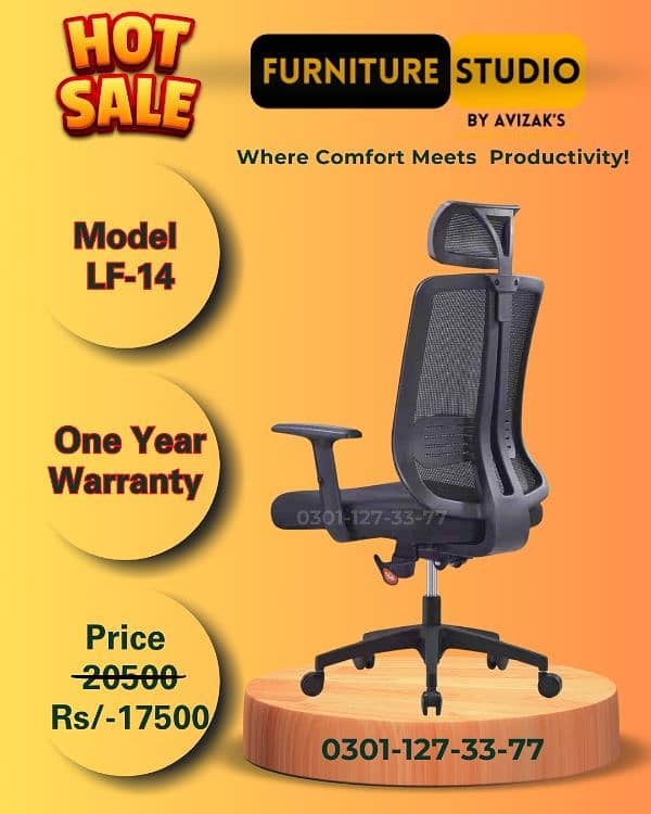 ergonomic Chair, Computer , Office , revolving Chair  1 Year Warranty 12