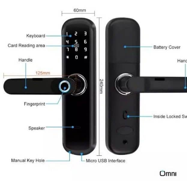 Fingerprint Smart Handle Security Electric Door lock Airbnb home 1