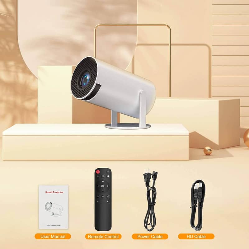 HY300 Mini Portable Projector With Apps Built-in, With Wi-Fi 0