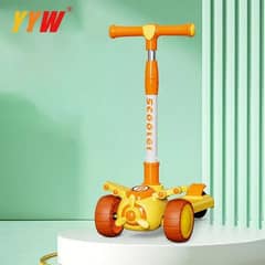 Kids Cycling Scooter with Seat and Pusher Flash Wheels
