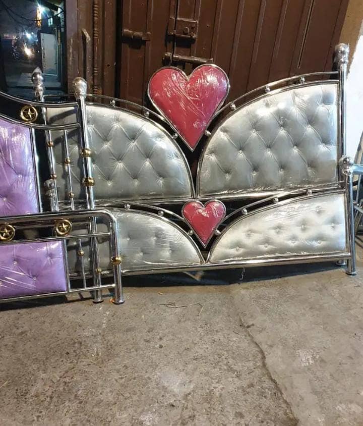Iron bed - Iron Bed Dressing Side Table - Double bed - Bed Furniture 6