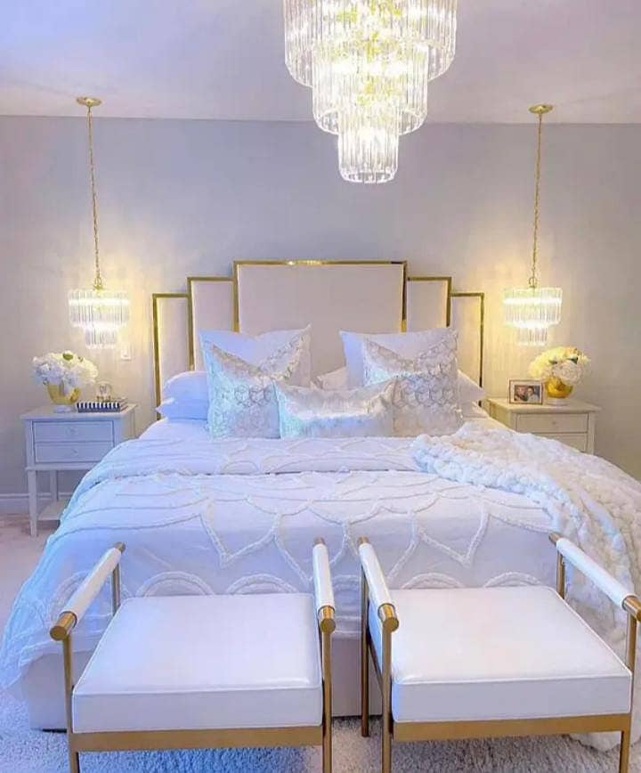 Iron bed - Iron Bed Dressing Side Table - Double bed - Bed Furniture 8