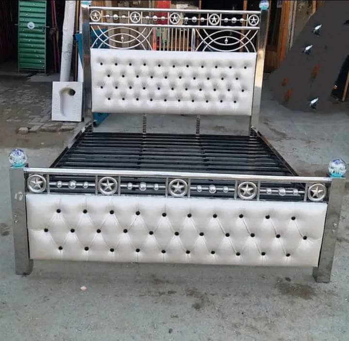 Iron bed - Iron Bed Dressing Side Table - Double bed - Bed Furniture 14