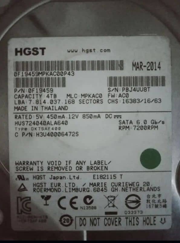 4 T B full data  Hardbdisk 100% 10
