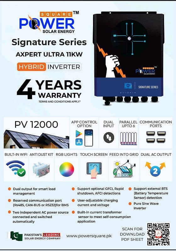 Power Square Signature Series  11KW PV12000 Solar Hybrid Inverter 0