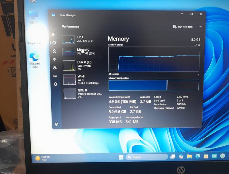 HP12th Gen-i5, just box open with Warnty 8GB DDR4,512GB SSD,Intel Iris 6