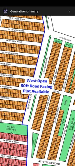 West Open 50ft Road Facing 80 Sq-Yd North Town Residency Phase 1