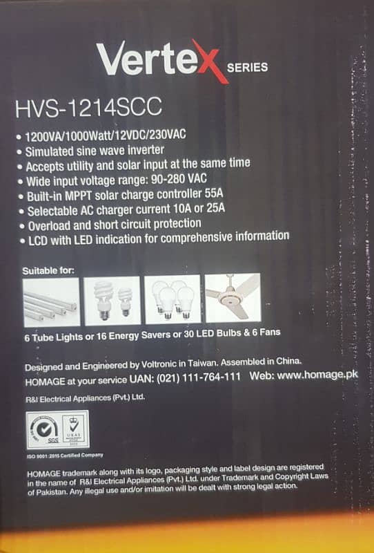 Hommage Solar Inverter 1000 Watts Rs 55000 1