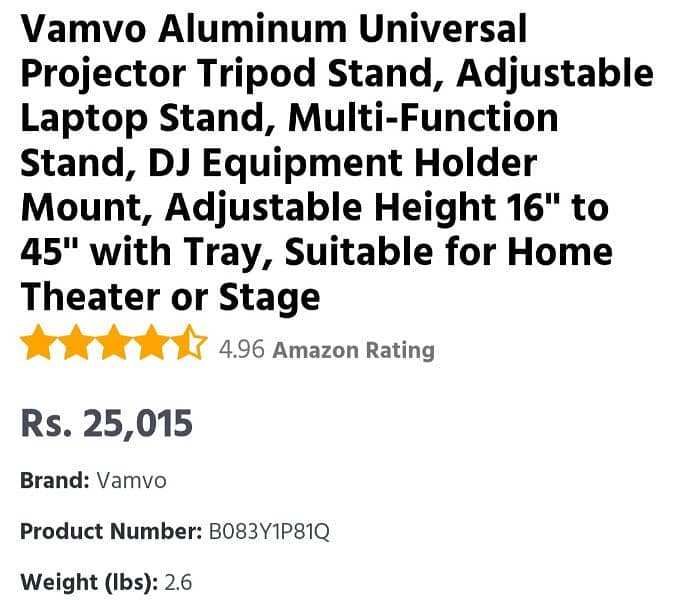 Vamvo brand projecter stand 0