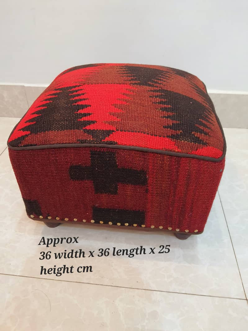 Kilims Pure Wool Footrest Stool In Small size 0