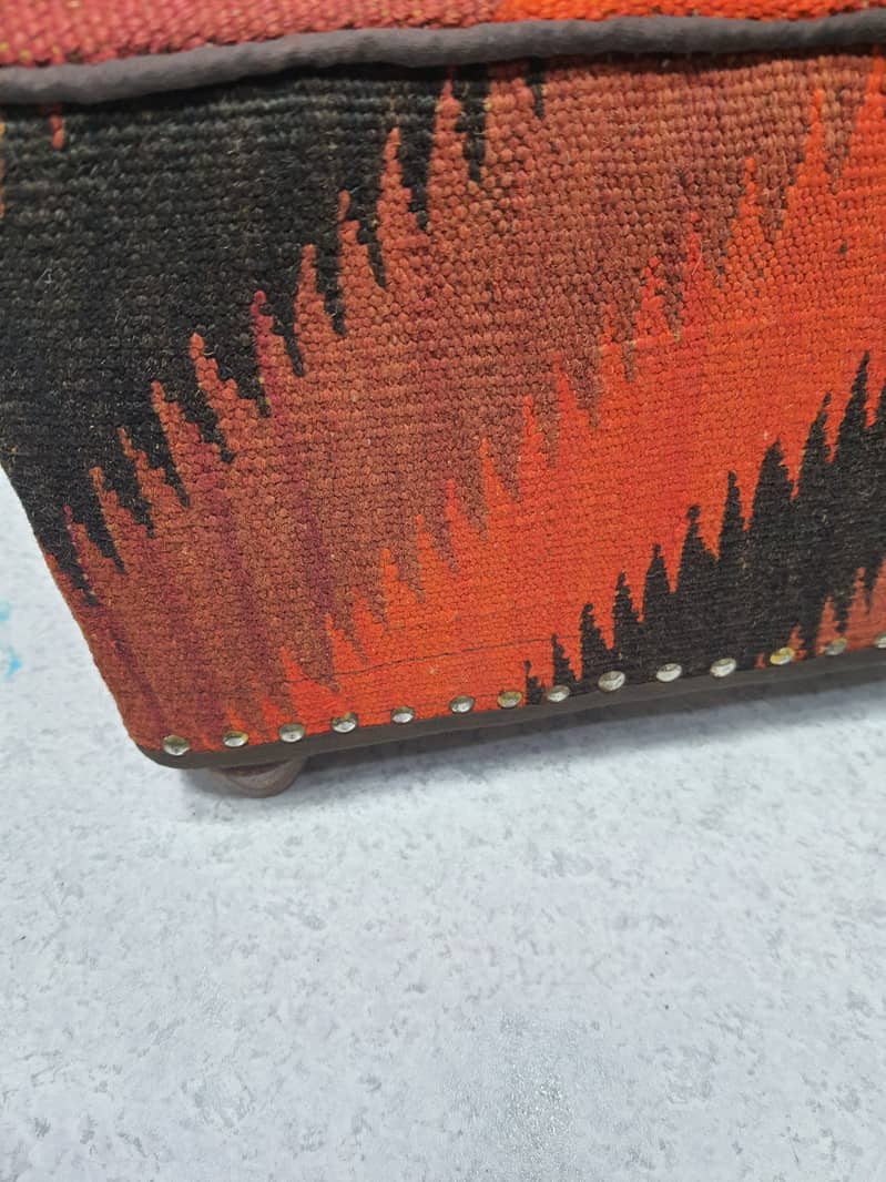 Kilims Pure Wool Footrest Stool In Small size 1