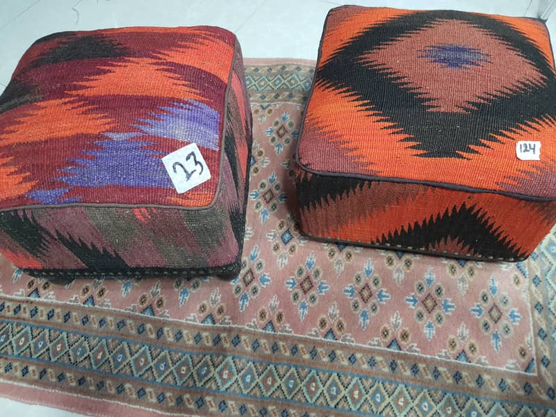 Kilims Pure Wool Footrest Stool In Small size 5