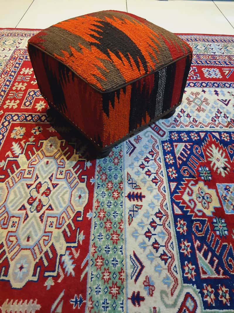 Kilims Pure Wool Footrest Stool In Small size 7
