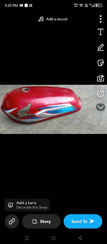 Honda 125 tank five star 22 modal Marka  1 side ka monogram nhi h 1