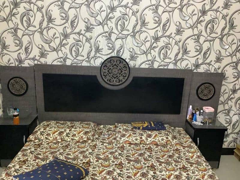 Bed with Side tables and Cupboard 0