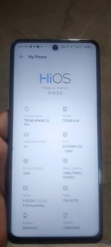 Tecno Spark 20pro 8/8256 full ganian full box. And exchange with xsjv 2