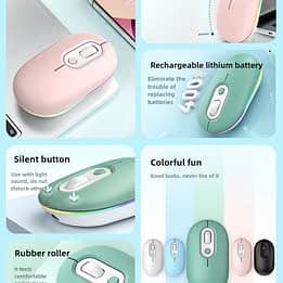 Wireless Bluetooth Mouse Portable Silent for Laptop PC Rechargeable G 6