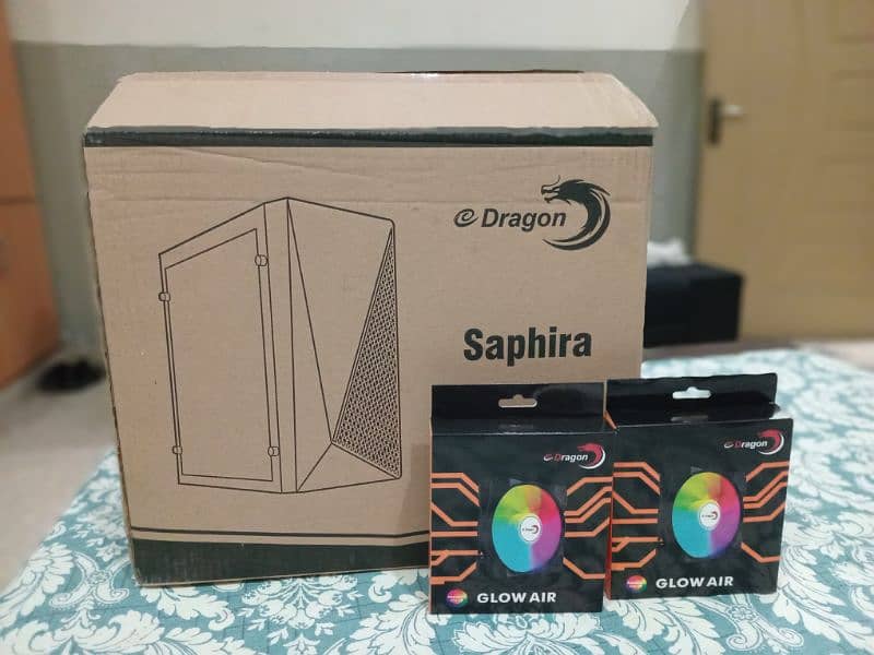 EDragon Saphira RGB PC Casing with RGB Fans Only casing 6