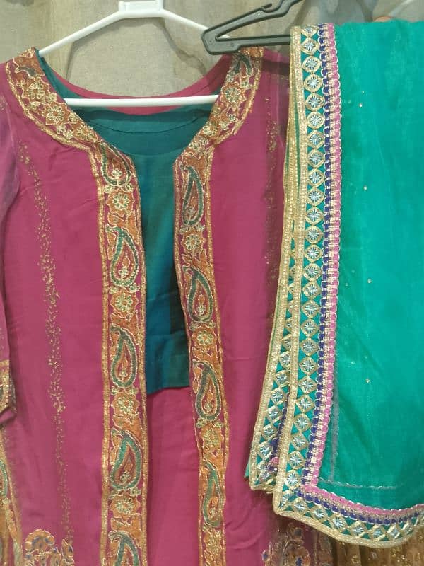 lehnga choli with gown and dupata. used only one time. 3