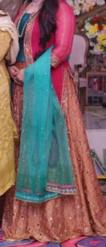 lehnga choli with gown and dupata. used only one time. 6