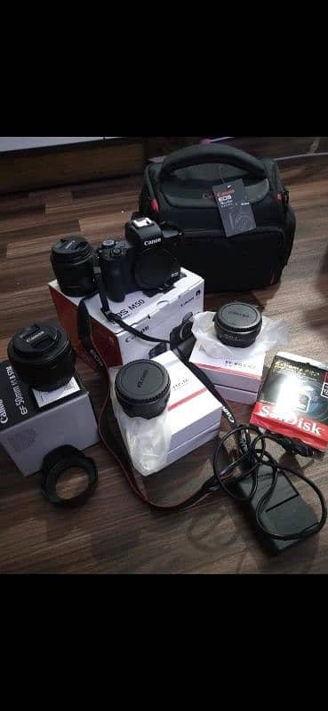 Canon M50 50MM Lens Viltrox Adapter Godox Flash Trigger 64GB CardnBag 0