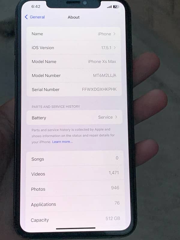 Iphone Xs Max 512 gb non pta Factory unlock 7