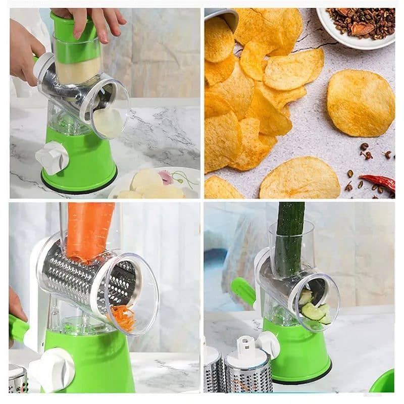Multi-Functional Tabletop Drum Grater I Manual Vegetable Cutter Slice 1