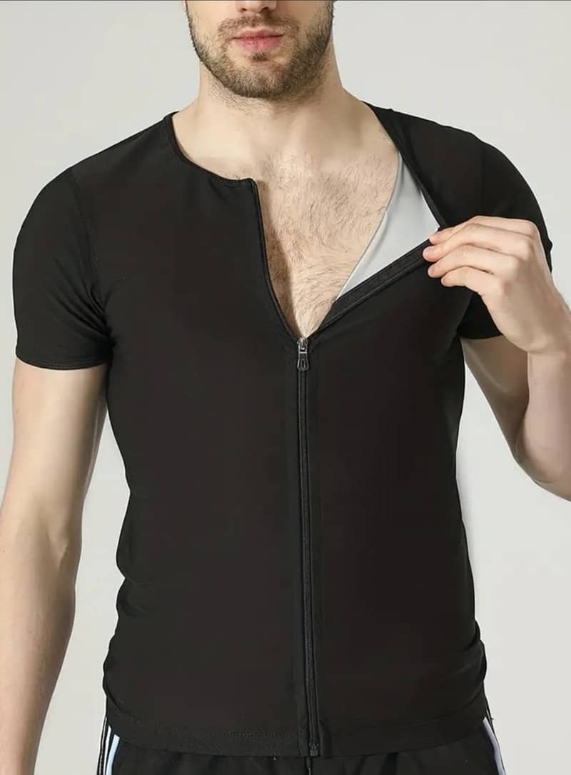 LAZAWG Sauna Jacket for Men Weight Loss Top Sweat Fat Burning Fitness 2