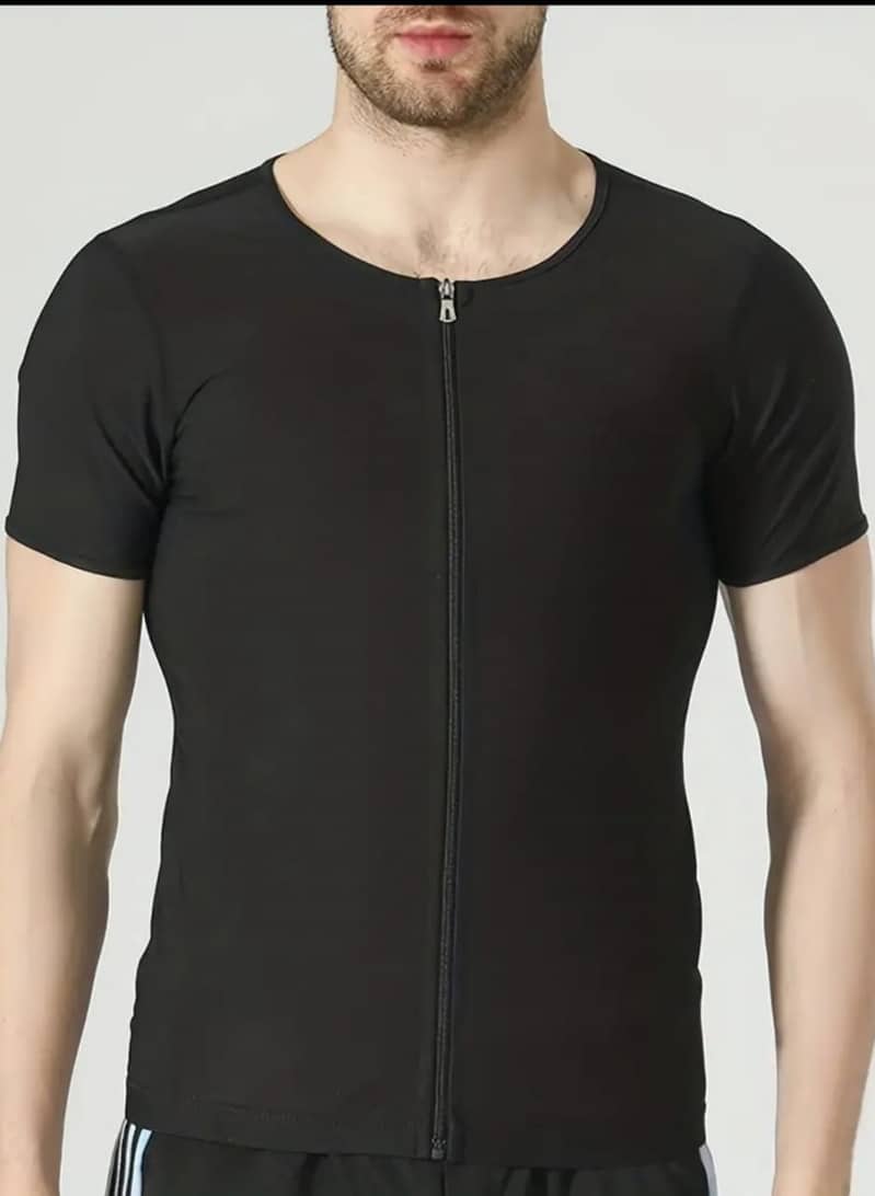 LAZAWG Sauna Jacket for Men Weight Loss Top Sweat Fat Burning Fitness 3