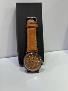 Analog watch leather strap