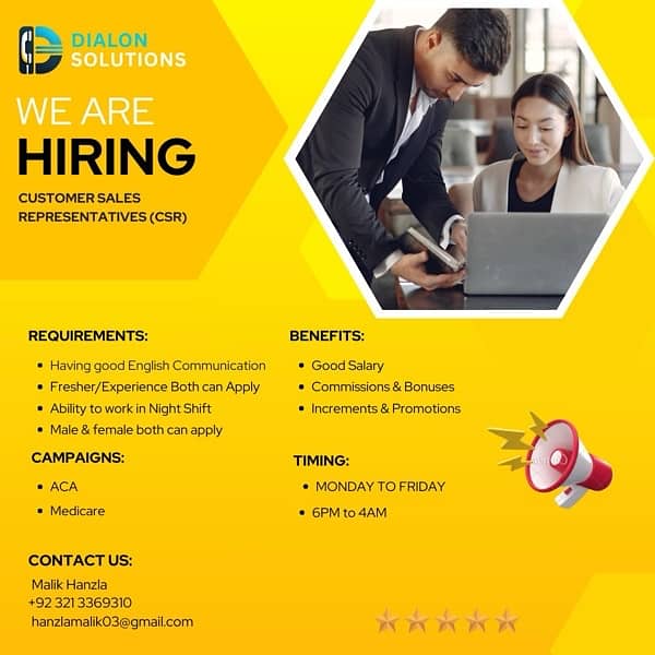 Dialon Solutions Hiring Customer Sales Representatives (CSR) 0