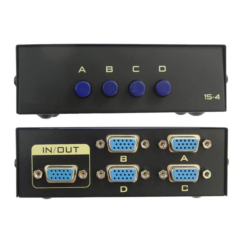 4 Port VGA Switch for 4 PC  to Share 1 Monitor for  projector/LCD/TV. 0
