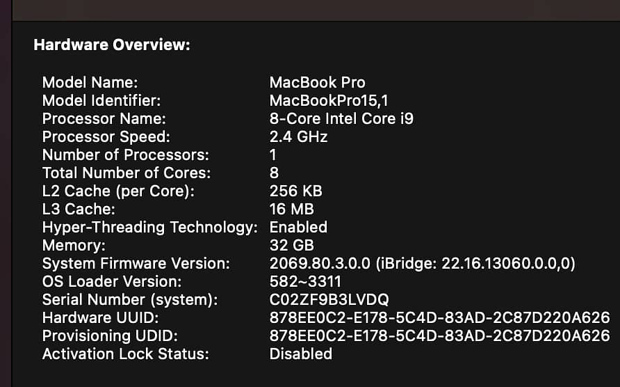 MacBook Pro 15" – Space Gray | Core i9 | 32GB RAM | Dedicated Graphics 11