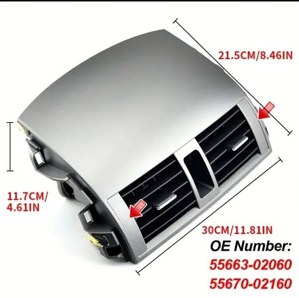 DASHBOARD CENTER COVER WITH AC VENT FOR TOYOTA COROLLA 2008-2013 5