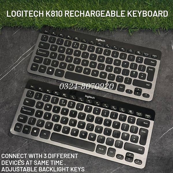 Logitech K810 Back Light Keys Rechargeable Wireless Bluetooth Keyboard 0