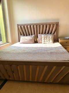 Cushioned Headboard Brass Bed Set Urgently Sale