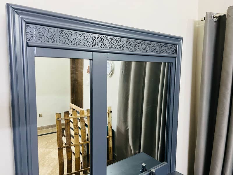 Wooden Single bed with dressing table and side table 13