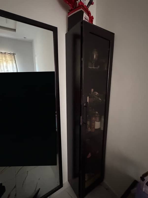 Mirror and 5 shelf side cabinet 1